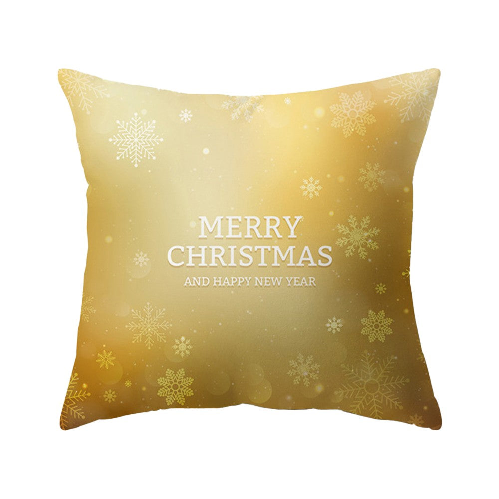 Set of 4Pcs Christmas Print Pillowcase Pillow Cover Sofa Cushion Cover Xmas Decor Style 1