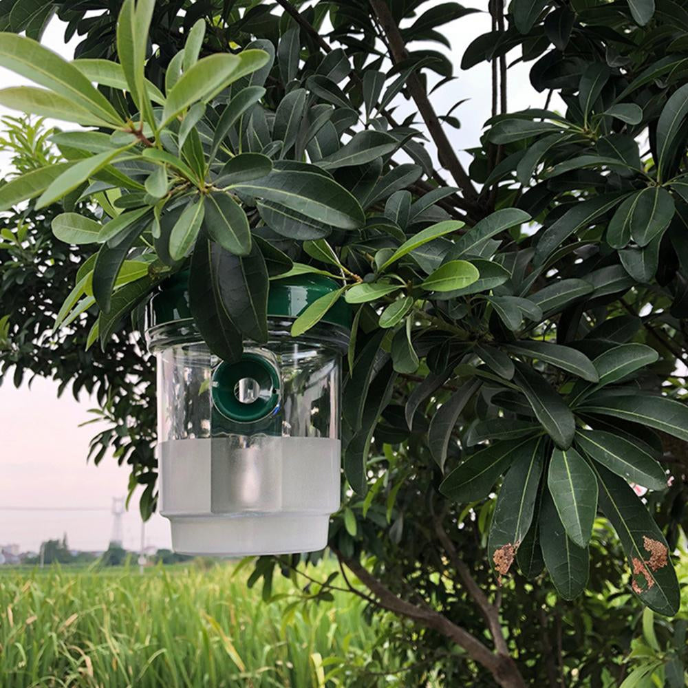 2Pcs Solar Powered Wasp Bee Trap Outdoor Hanging Fruit Flies Traps Catcher