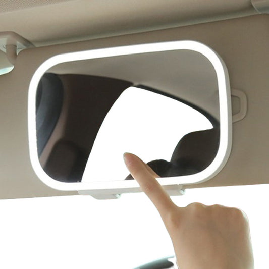 Car LED Light Make Up Mirror Touch Control Adjustable Brightness Car Sun Visor Cosmetic Mirror