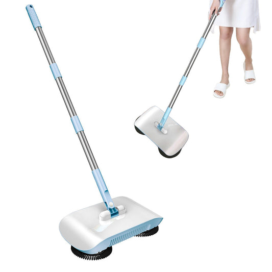 Household Hand Push Sweeper Sweeping Mop Broom Dustpan Floor Cleaning Tool Blue