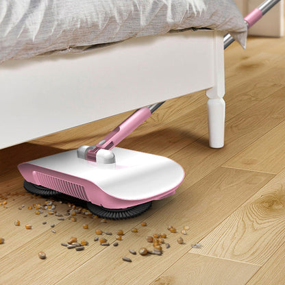 Household Hand Push Sweeper Sweeping Mop Broom Dustpan Floor Cleaning Tool Pink