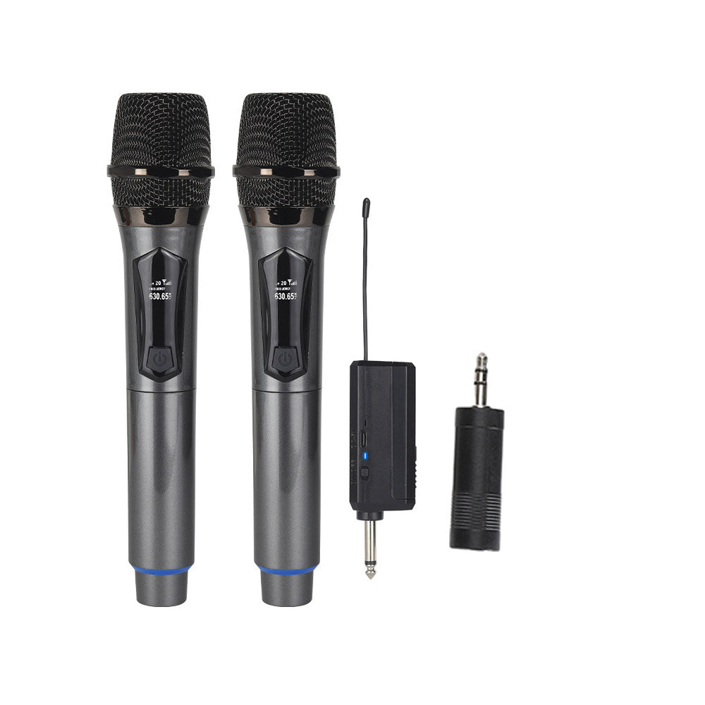2Pcs Set Wireless Karaoke Microphone Rechargeable Handheld Microphone with LED Display