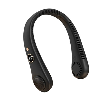 5-Speed Portable Bladeless Neck Fan with LED Display Rechargeable Black