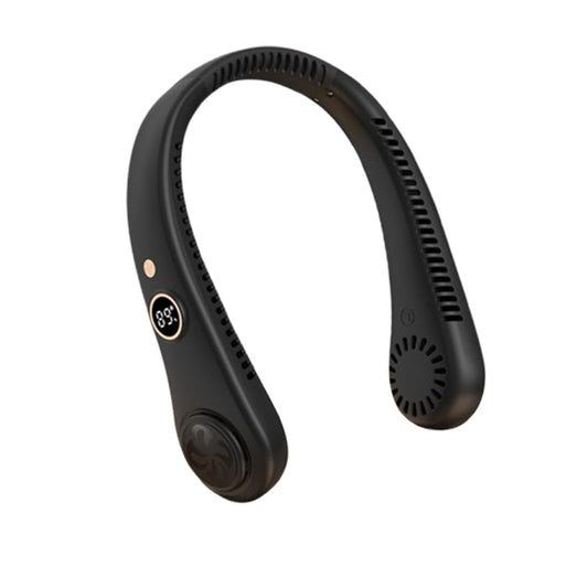 5-Speed Portable Bladeless Neck Fan with LED Display Rechargeable Black