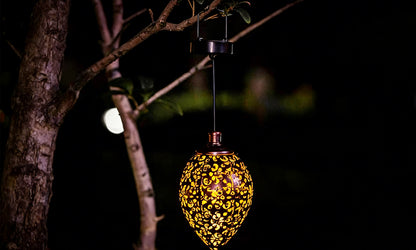 Solar Vintage Metal Hanging Light