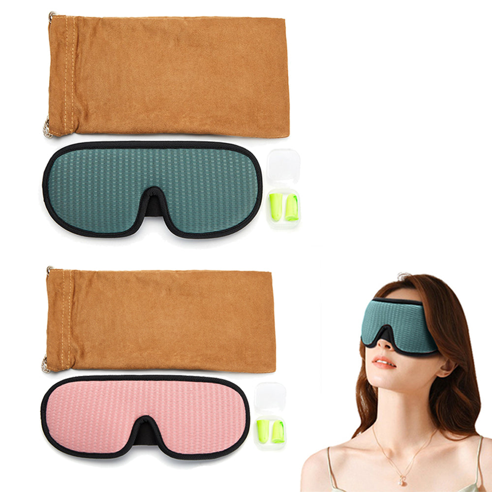 2Pcs 3D Sleep Eye Mask Travel Memory Foam Padded Shade Cover Sleeping Blindfold