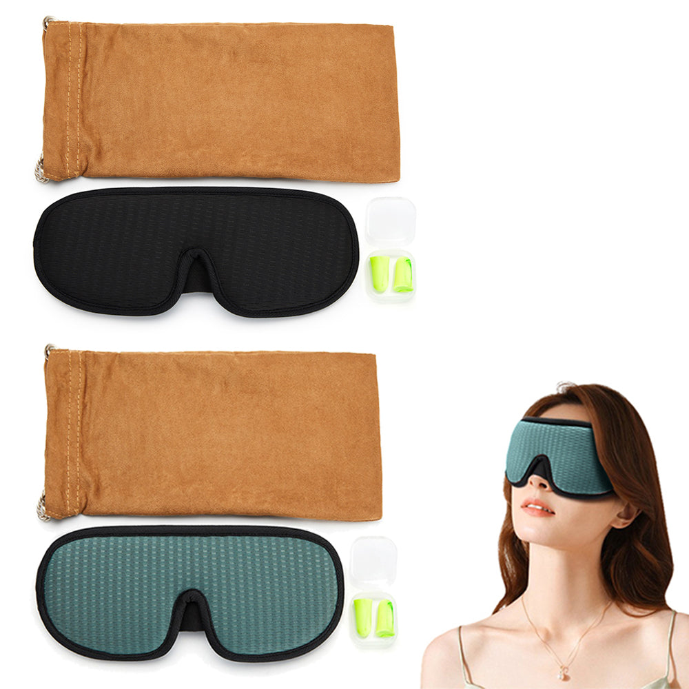 2Pcs 3D Sleep Eye Mask Travel Memory Foam Padded Shade Cover Sleeping Blindfold