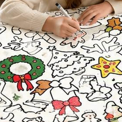 Adults Christmas Colouring Blanket DIY Colour-In Throw Blanket 70x100cm Style B