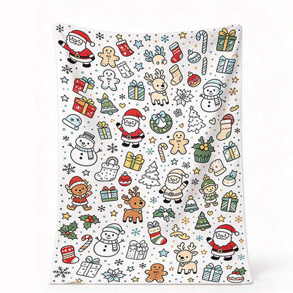 Adults Christmas Colouring Blanket DIY Colour-In Throw Blanket 70x100cm Style C