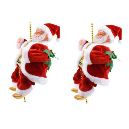 2Pcs Climbing Santa Claus Toy with Music Decoration for Christmas