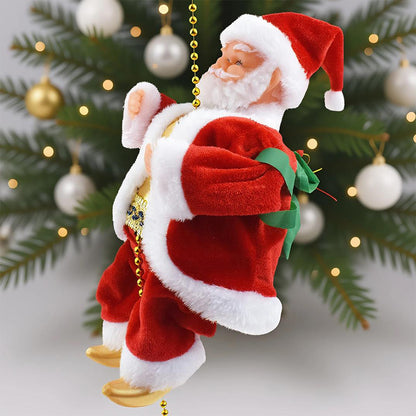 2Pcs Climbing Santa Claus Toy with Music Decoration for Christmas