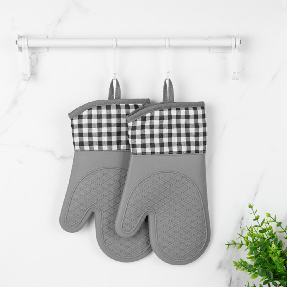 4Pcs Silicone Oven Mitts and Pot Holders for Cooking