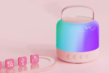 Mini Karaoke Machine for Adults Portable Bluetooth Speaker with 2 Wireless Microphones Christmas Birthday Holiday Toy Gifts-Pink