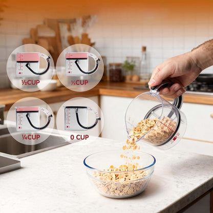 4 in 1 Adjustable Measuring Cup for Cooking and Baking and Ingredients