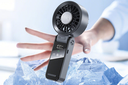 Handheld Foldable High Speed Fan for Travel Outdoor Home Office-Dark Grey