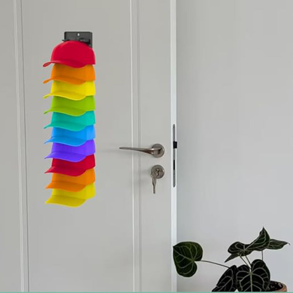 Hat Organizer with Built-In Spring Clips ¨C Baseball Cap Wall Mount Closet Rack Holder