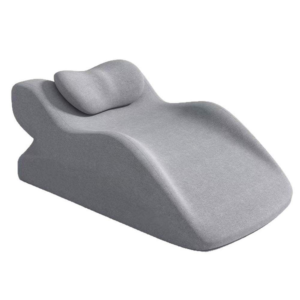 Ergonomic Memory Foam Reclining Pillow Prone Reading Cushion for Bed and Sofa Light Gray