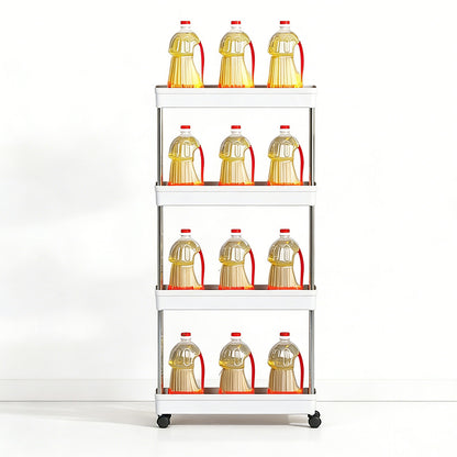 4 Tier Slim Rolling Storage Cart Bathroom Shelves Organizer for Kitchen Laundry