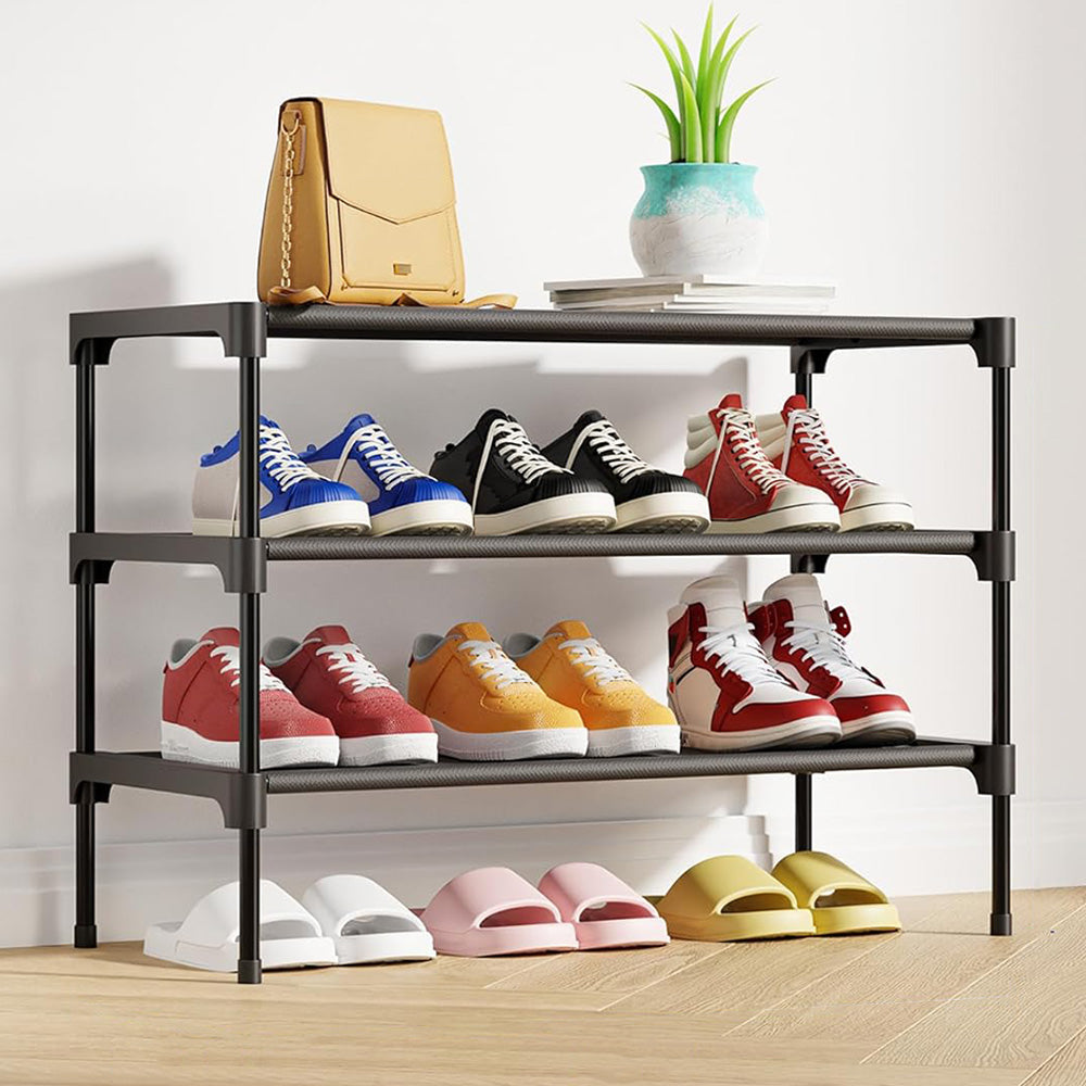 3 Tier Stackable Shoe Rack Shelf Shoe Organizer For Closet Entryway Garage