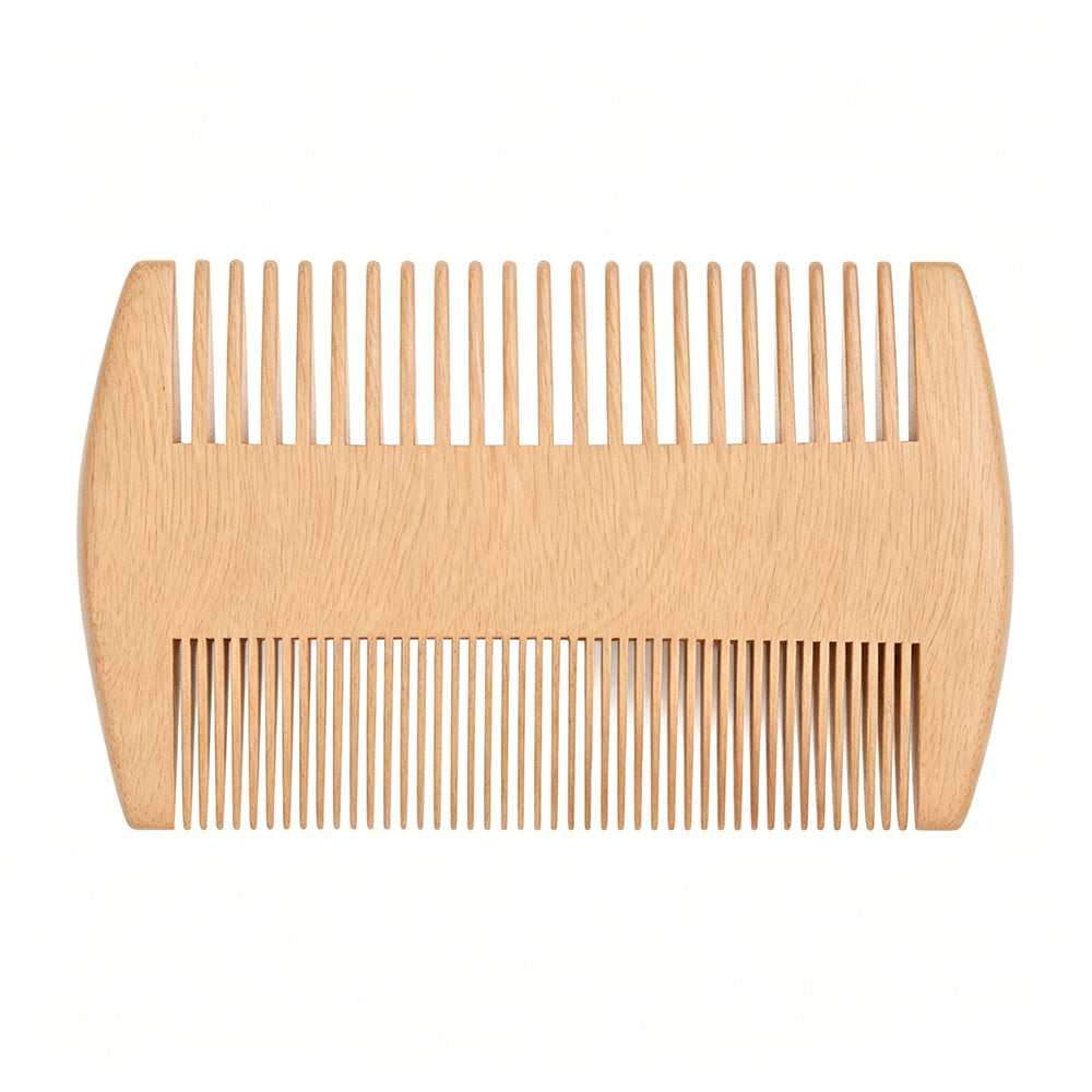 2PCS Double Sided Wooden Beard Comb-20 Teeth