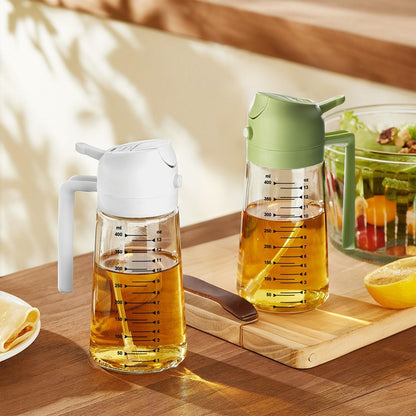 2 Pcs Measuring Oil Dispenser Bottle with Spray and Pour