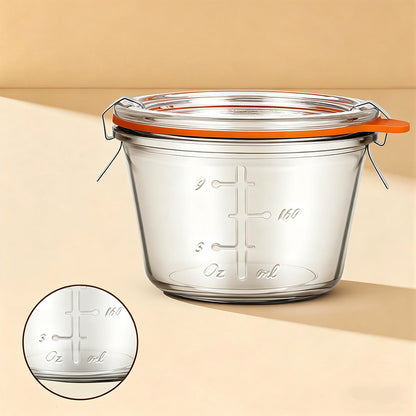 2Pcs Glass Canning Jars Airtight with Glass Lid and Clips for Pickles Yogurt
