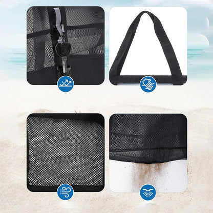 Mesh Beach Bag Large Capacity Tote Bag - Black