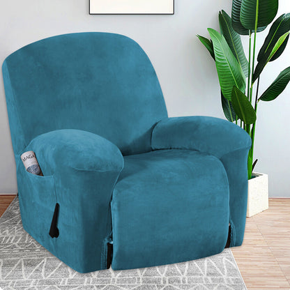 4Pcs Recliner Chair Cover Stretch Sofa Slipcover Separate Couch Covers-Blue