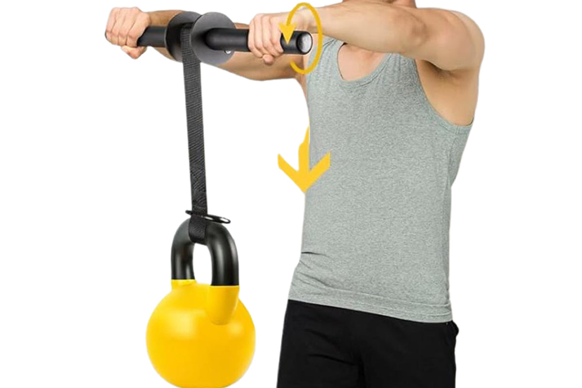 Forearm Strengthener and Wrist Roller Nylon Webbing for Forearm Strength Training