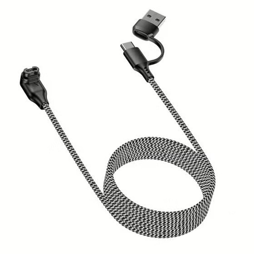 2 in 1 Charging Cable for Garmin Fenix Venu Forerunner USB A and C Ports