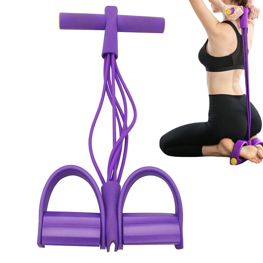 6-Tube Foot Pedal Resistance Band ¨C Ankle Puller Exercise Tension Rope for Fitness Training