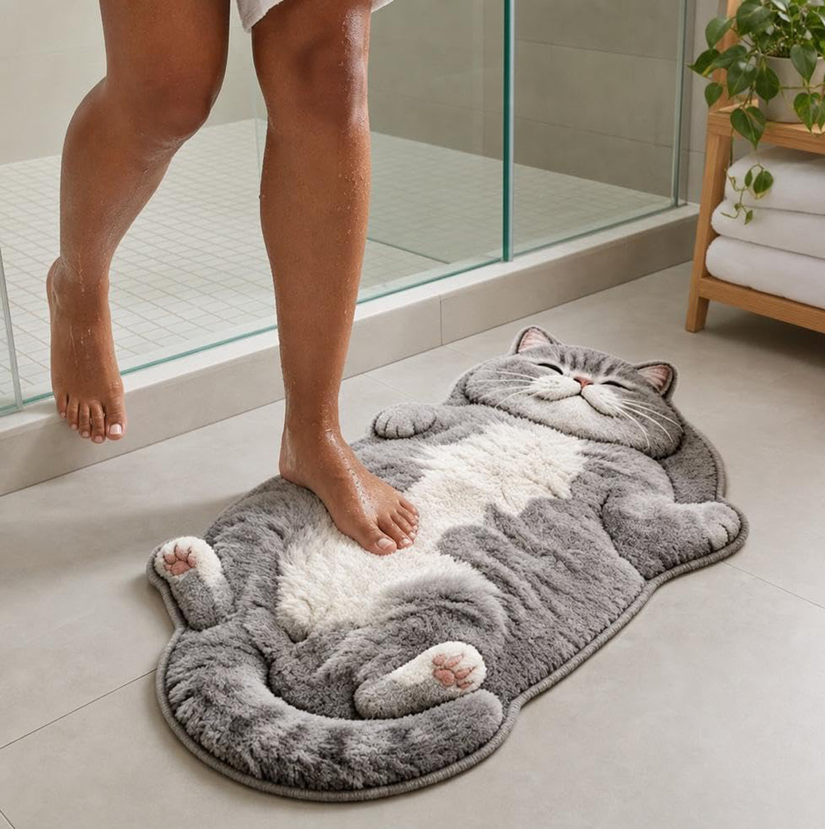 Cat Door Mat Diatom Mud Absorbent Bathroom Mat