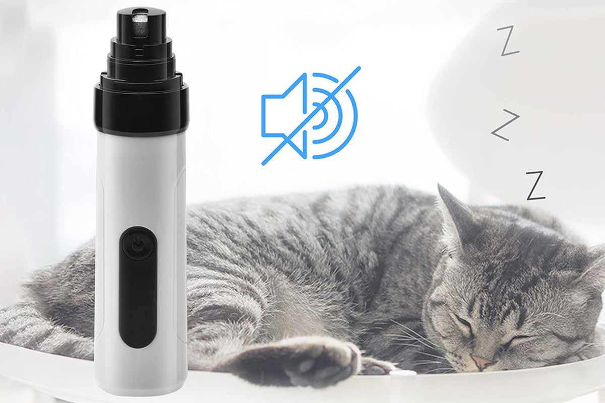 2Pcs Silent Pet Nail Grinder Dog Nail Trimmer Grooming Smoothing Tool
