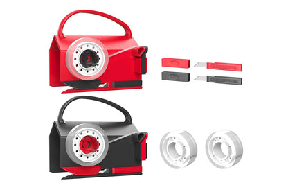 2-Pack Wrapping Paper Cutter and Tape Dispenser Dual-Use for Holiday Gift Wrap