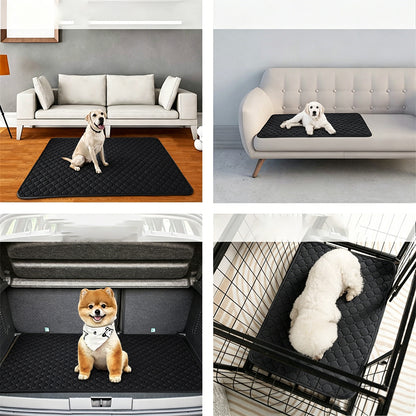 Washable Puppy Pads Waterproof Non Slip Reusable Dog Pee Pads for Floor-Black