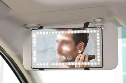 Car Sun Visor Vanity Mirror with 3 Light Mode Travel Makeup Mirror for Truck SUV