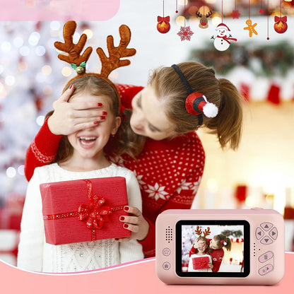 180 Degree Flip Lens Digital Camera Camera Toys - Pink