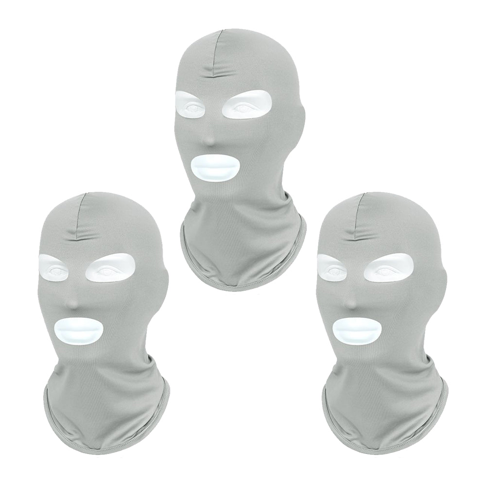 3 Piece 3 Hole Quick Dry Cycling Face Covers - Dark Grey