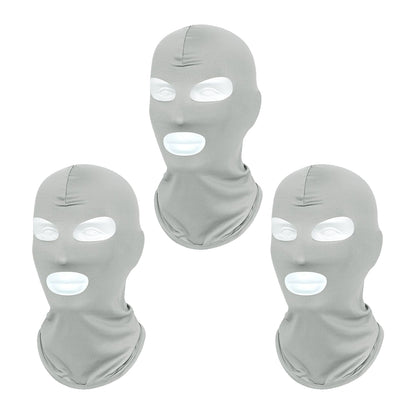 3 Piece 3 Hole Quick Dry Cycling Face Covers - Dark Grey