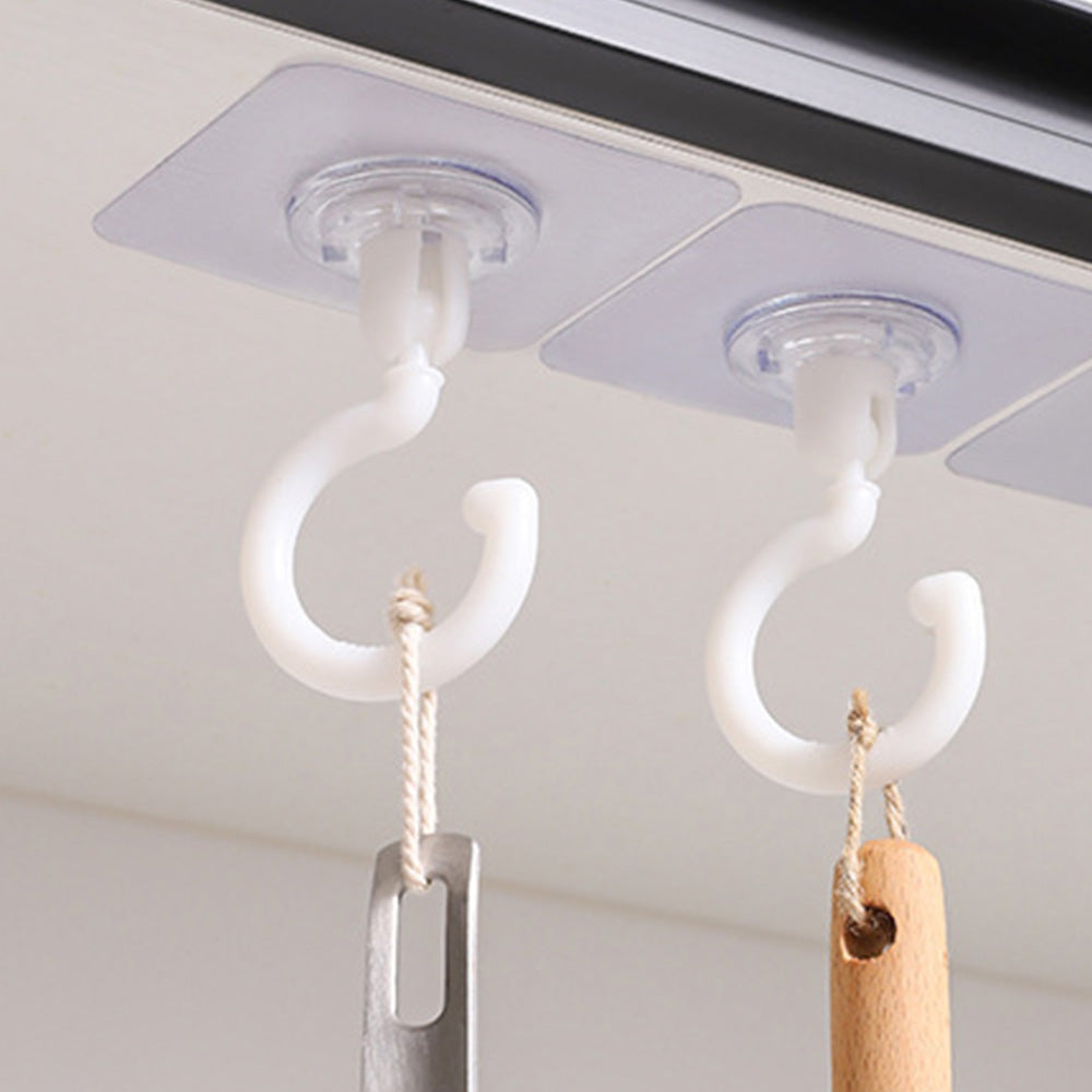 10 Pcs No Drill Ceiling Hooks -White