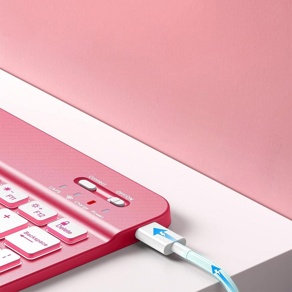 Bluetooth Keyboard Case for iPad 11th 10th Gen A16 Backlit Cover-Red