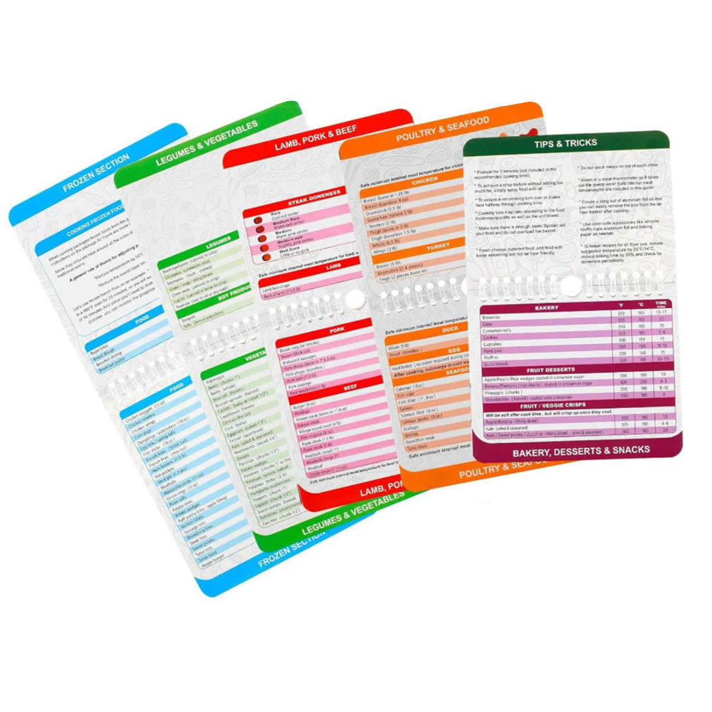 Kitchen Cheat Sheets Set for Air Fryer Pressure Cooker & Keto