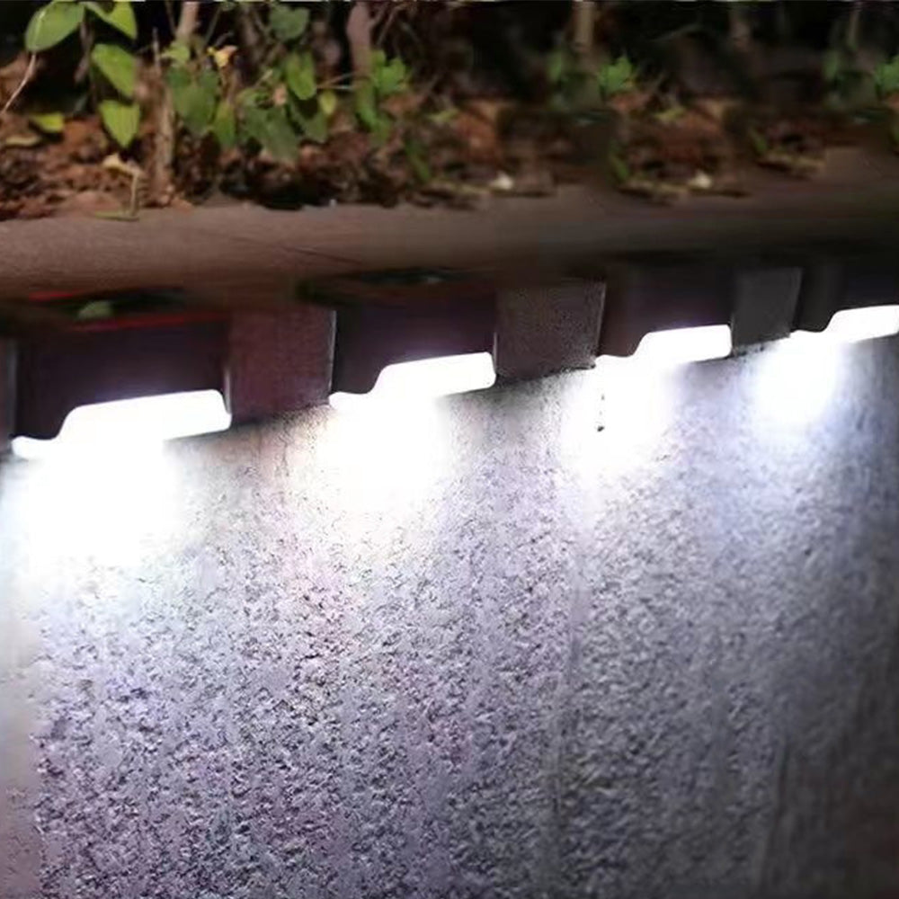 4Pcs LED Solar Fence and Step Lights- White