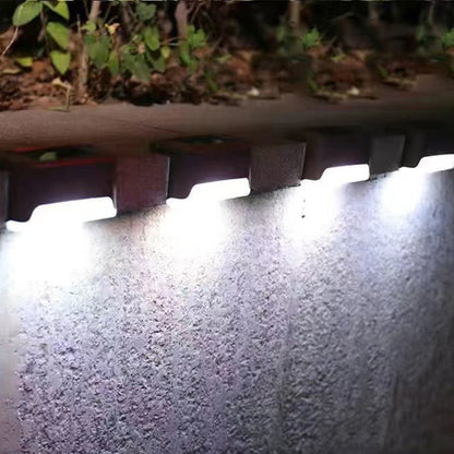 4Pcs LED Solar Fence and Step Lights- White