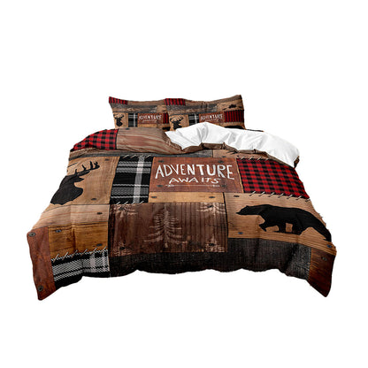 Christmas-Theme Bedding Set Quilt Cover Pillowcases Set Xmas Decor  Style 4