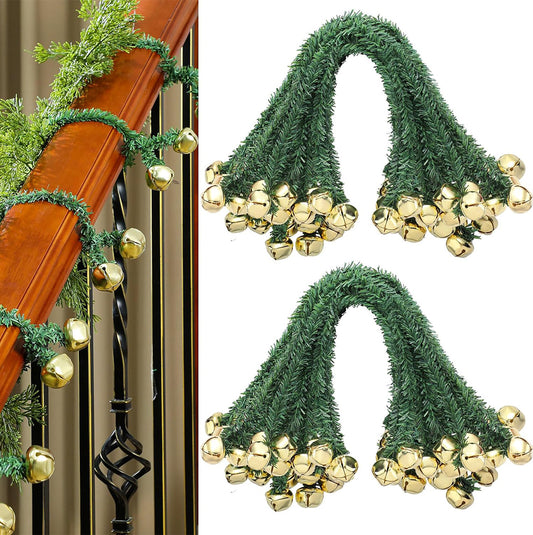 25 Christmas Wreath Twist Ties with Bells for Garland and Railings - Gold