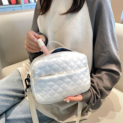 2Pcs Travel Bag Set Duffel Bag with Toiletry Bag White