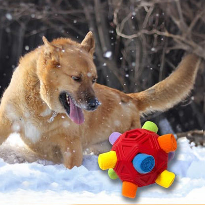 Dog Snuffle Ball Slow Feeder Puzzle Toy for Treats-Red
