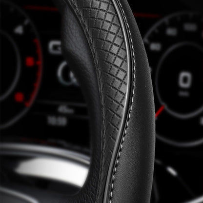 Breathable Microfiber Leather Steering Wheel Cover-Black