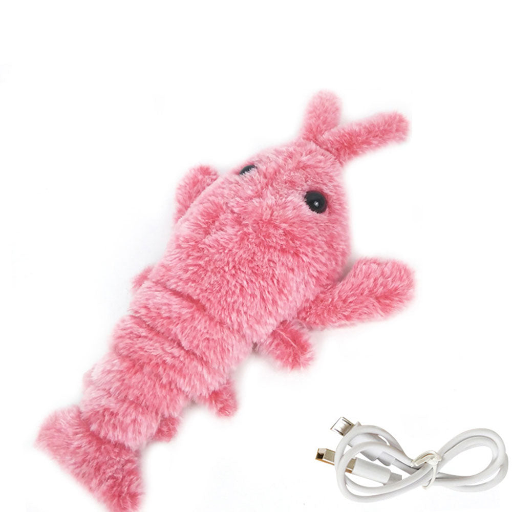Throbbing Floppy Lobster Pet Dog Cat Interactive Toy Electric USB Charging Toy-Pink